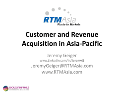 Customer and Revenue Acquisition in Asia