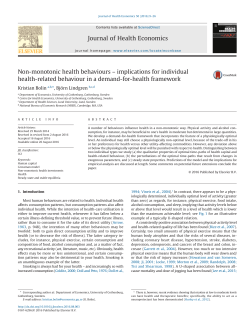 Non-monotonic health behaviours &ndash; implications for individual