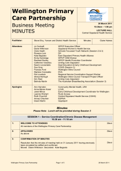 Minutes Please Note: Lunch will be provided during Session 3