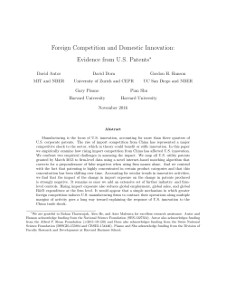 Foreign Competition and Domestic Innovation