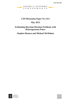 CEP Discussion Paper No 1211 May 2013 Estimating Bayesian