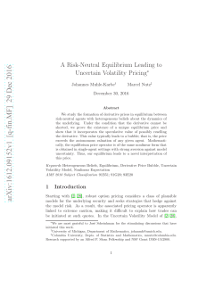 A Risk-Neutral Equilibrium Leading to Uncertain Volatility