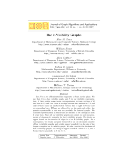 Bar k-Visibility Graphs - Journal of Graph Algorithms and Applications