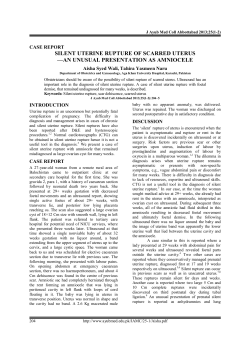 silent uterine rupture of scarred uterus &mdash;an unusual presentation as