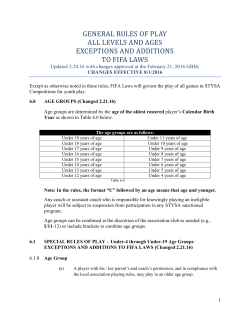 GENERAL RULES OF PLAY ALL LEVELS AND AGES