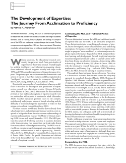 Alexander, P.A. (2003). The development of expertise: The journey