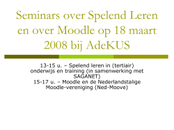Seminars over Spelend Leren en over Moodle op 18 - Ned