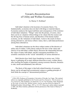 Toward a Reconstruction of Utility and Welfare Economics