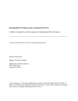 Hydropolitical Complexes and Asymmetrical Power Conflict