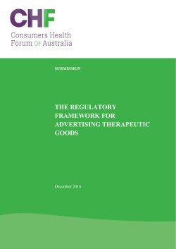 Consultation: The regulatory framework for advertising therapeutic