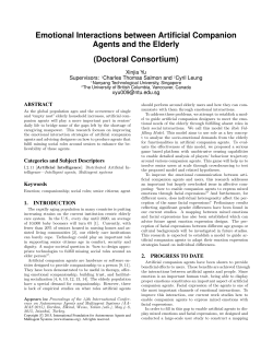 Emotional Interactions between Artificial Companion Agents and the