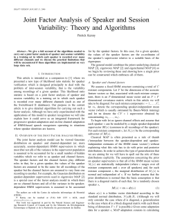 Joint Factor Analysis of Speaker and Session Variability: Theory and