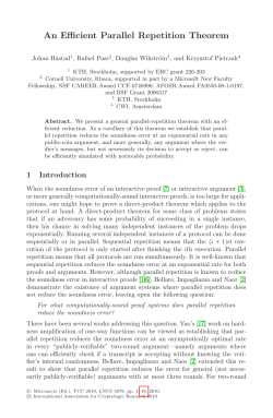 An Efficient Parallel Repetition Theorem