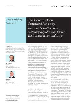 The Construction Contracts Act 2013: Improved