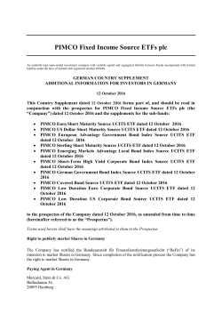 PIMCO Fixed Income Source ETFs plc DE Country Supplement