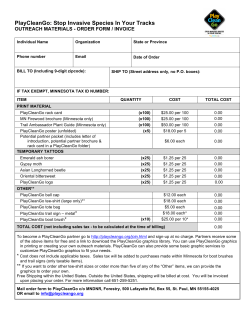 PlayCleanGo-Outreach materials order form/invoice