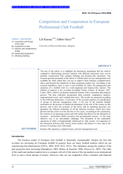 Competition and Cooperation in European Professional