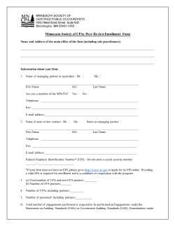 Minnesota Society of CPAs Peer Review Enrollment Form