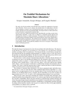 On Truthful Mechanisms for Maximin Share Allocations 1