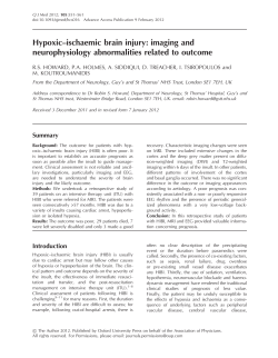 Hypoxic&ndash;ischaemic brain injury: imaging and