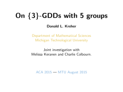 On {3}-GDDs with 5 groups - Mathematical Sciences