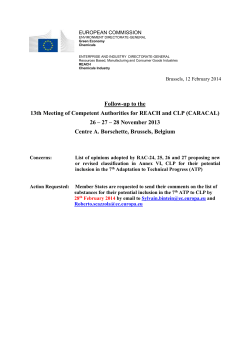 EUROPEAN COMMISSION ENVIRONMENT DIRECTORATE