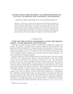 AN IMPLEMENTATION OF KNUTH`S ALGORITHM FOR