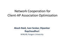 Intra-network optimization - Winlab