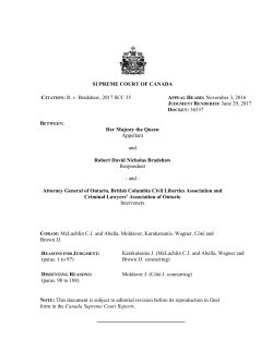 SUPREME COURT OF CANADA Citation: R. v. Bradshaw, 2017