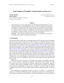 Game Solutions, Probability Transformations and the Core
