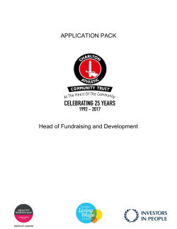 Head of Fundraising and Development Application Pack