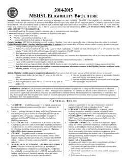 2000-2001 Athletic Eligibility Information