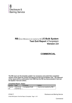 E-bulk system test exit report