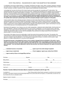RELEASE/WAIVER OF LIABILITY AND ASSUMPTION OF RISK