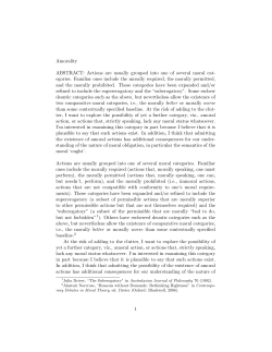 Amorality ABSTRACT: Actions are usually grouped into one of