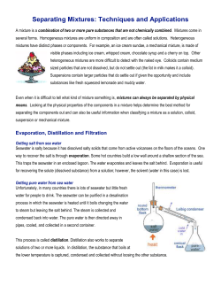 Separating Mixtures: Techniques and Applications
