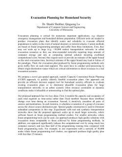 Evacuation Planning for Homeland Security