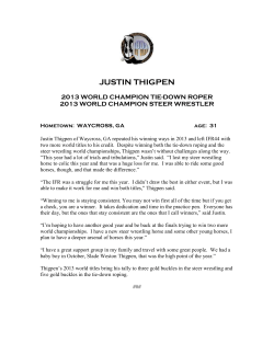 JUSTIN THIGPEN 2013 WORLD CHAMPION TIE