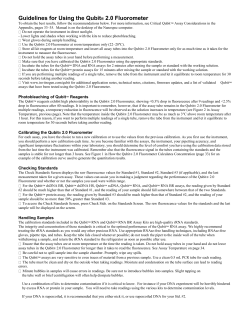 Guidelines to using the Qubit Flourimeter
