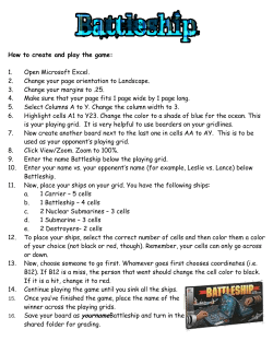 How to create and play the game: 1. Open Microsoft Excel
