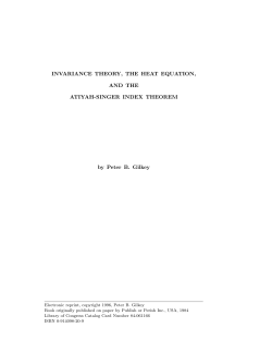 INVARIANCE THEORY, THE HEAT EQUATION, AND THE ATIYAH