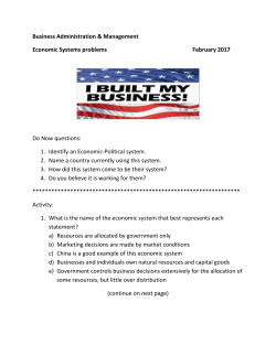 Economic Systems questions