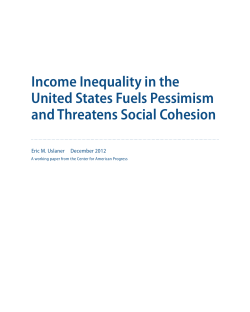 Income Inequality in the United States Fuels Pessimism