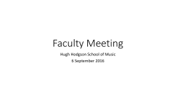 Faculty Meeting - Hugh Hodgson School of Music