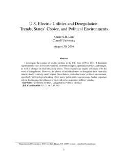 US Electric Utilities and Deregulation: Trends, States