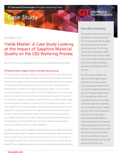 The Impact of Sapphire Material Quality on the LED Wafering Process