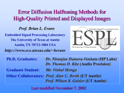 Color Error Diffusion - UT ECE - The University of Texas at Austin