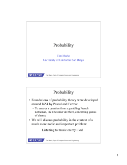 Probability review - UCSD Cognitive Science