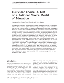 Curricular Choice: A Test of a Rational Choice Model of Education