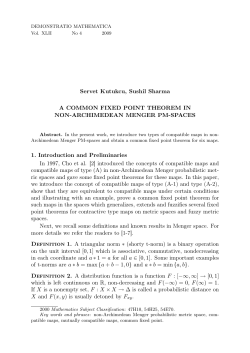 Servet Kutukcu, Sushil Sharma A COMMON FIXED POINT